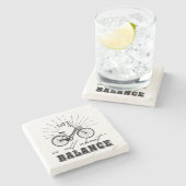 Het leven draait allemaal om evenwicht stenen onderzetter (Zijkant)