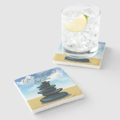 Het leven draait allemaal om evenwicht stenen onderzetter (Zijkant)