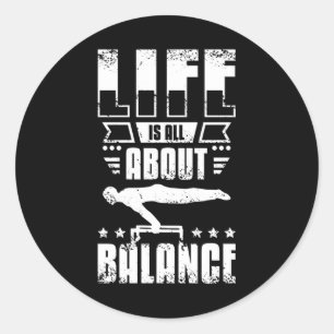 Het leven draait allemaal om evenwicht tussen kali ronde sticker