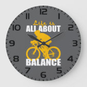 Het leven draait om balans fietsen Motivatie Grote Klok (Voorkant)