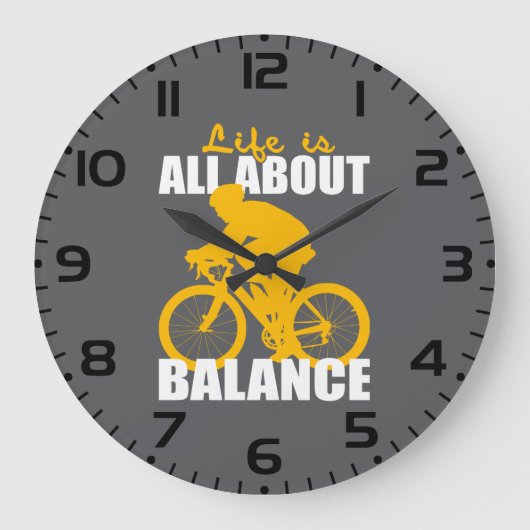 Het leven draait om balans fietsen Motivatie Grote Klok (Voorkant)