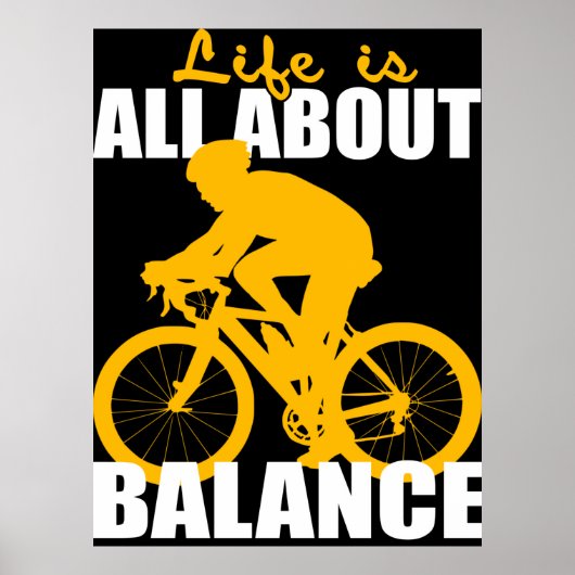 Het leven draait om balans fietsen Motivatie Poster (Voorkant)