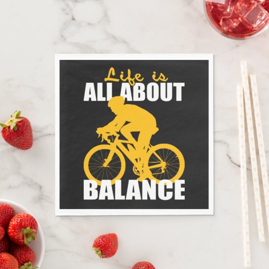Het leven draait om balans fietsen Motivatie Servet (Insitu)