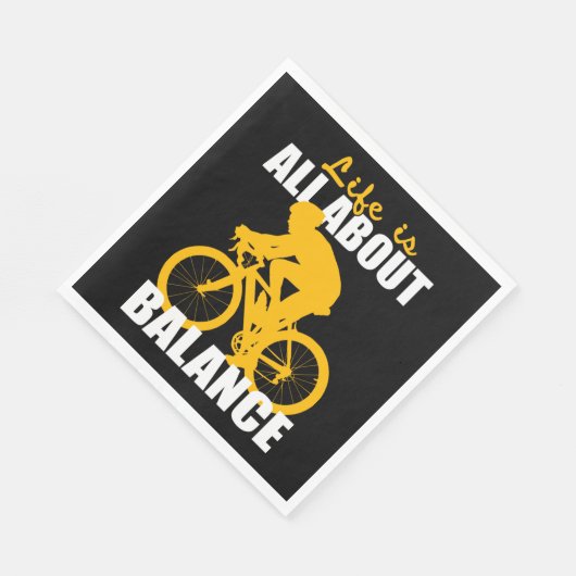 Het leven draait om balans fietsen Motivatie Servet (Hoek)