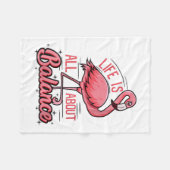 Het leven draait om balans grappige flamingo fleece deken (Voorkant (Horizontaal))