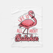 Het leven draait om balans grappige flamingo fleece deken (Voorkant)