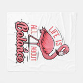 Het leven draait om balans grappige flamingo fleece deken (Voorkant (Horizontaal))