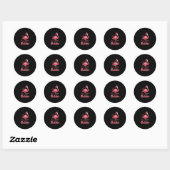 Het leven draait om balans grappige flamingo ronde sticker (Vel)