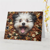 Het leven draait om de snoepjes  Wenskaart Kaart (Gele Bloem)