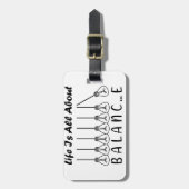 Het leven draait om evenwicht en motivatie inspira bagagelabel (Voorkant verticaal)