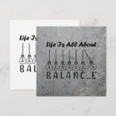 Het leven draait om evenwicht en motivatie inspira bedankkaart (Voorkant / Achterkant)