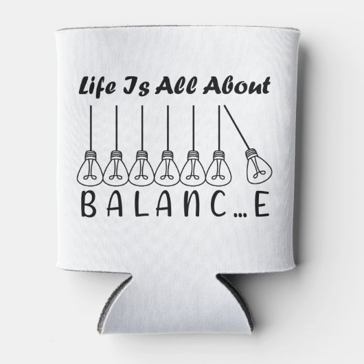 Het leven draait om evenwicht en motivatie inspira blikjeskoeler (Voorkant)