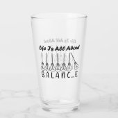 Het leven draait om evenwicht en motivatie inspira glas (Achterkant)