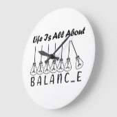 Het leven draait om evenwicht en motivatie inspira grote klok (Hoek)