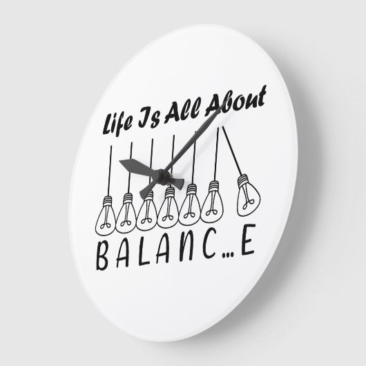 Het leven draait om evenwicht en motivatie inspira grote klok (Hoek)