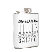 Het leven draait om evenwicht en motivatie inspira heupfles (Rechts)