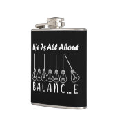 Het leven draait om evenwicht en motivatie inspira heupfles (Links)