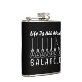 Het leven draait om evenwicht en motivatie inspira heupfles (Rechts)