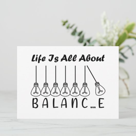 Het leven draait om evenwicht en motivatie inspira kaart (Staand voorkant)