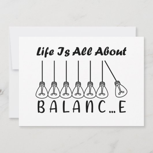 Het leven draait om evenwicht en motivatie inspira kaart (Achterkant)