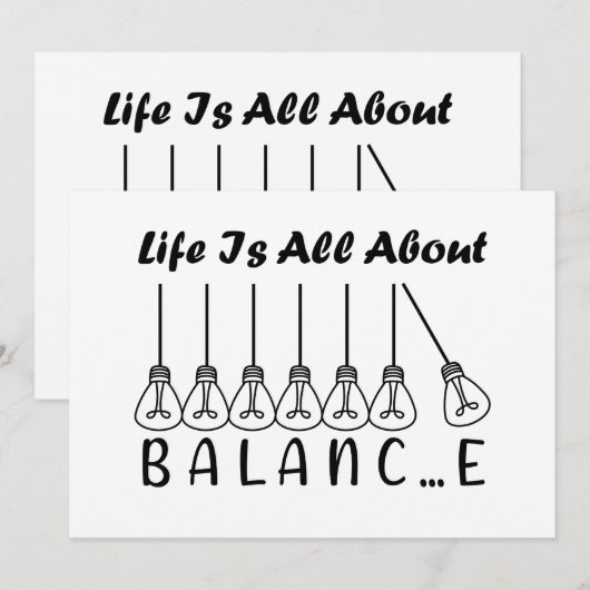 Het leven draait om evenwicht en motivatie inspira kaart (Voorkant / Achterkant)