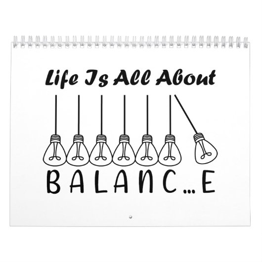 Het leven draait om evenwicht en motivatie inspira kalender (Hoes)