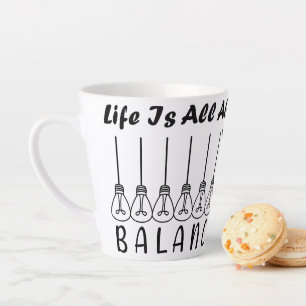 Het leven draait om evenwicht en motivatie inspira latte mok