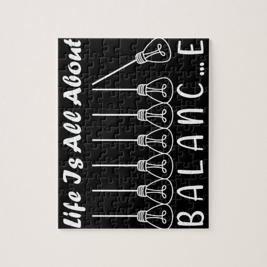 Het leven draait om evenwicht en motivatie inspira legpuzzel (Verticaal)