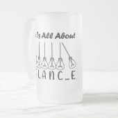 Het leven draait om evenwicht en motivatie inspira matglas bierpul (Voorkant links)