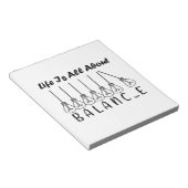 Het leven draait om evenwicht en motivatie inspira notitieblok (Schuin)