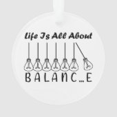 Het leven draait om evenwicht en motivatie inspira ornament (achterkant)