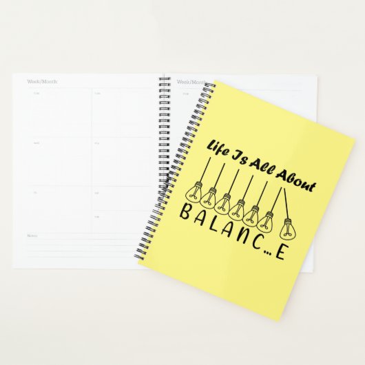 Het leven draait om evenwicht en motivatie inspira planner (Display)