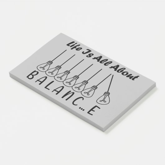 Het leven draait om evenwicht en motivatie inspira post-it® notes (Schuin)