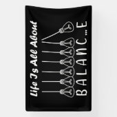 Het leven draait om evenwicht en motivatie inspira spandoek (Verticaal)