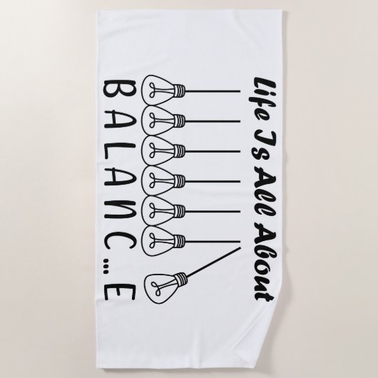 Het leven draait om evenwicht en motivatie inspira strandlaken (Voorkant)