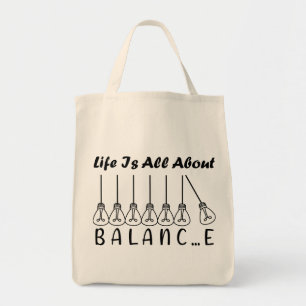 Het leven draait om evenwicht en motivatie inspira tote bag