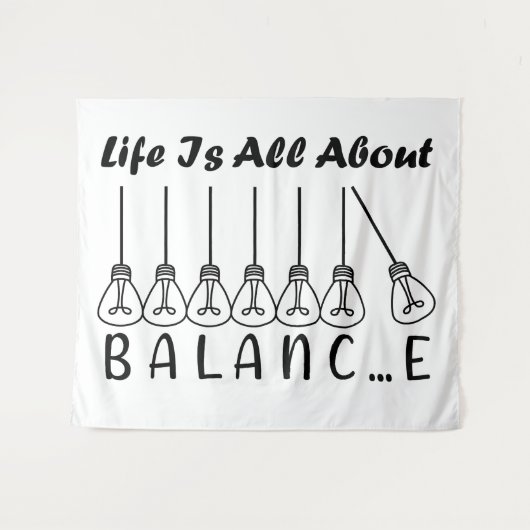 Het leven draait om evenwicht en motivatie inspira wandkleed (Voorkant (horizontaal))