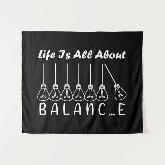 Het leven draait om evenwicht en motivatie inspira wandkleed (Voorkant (horizontaal))