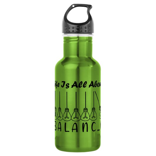 Het leven draait om evenwicht en motivatie inspira waterfles (Voorkant)