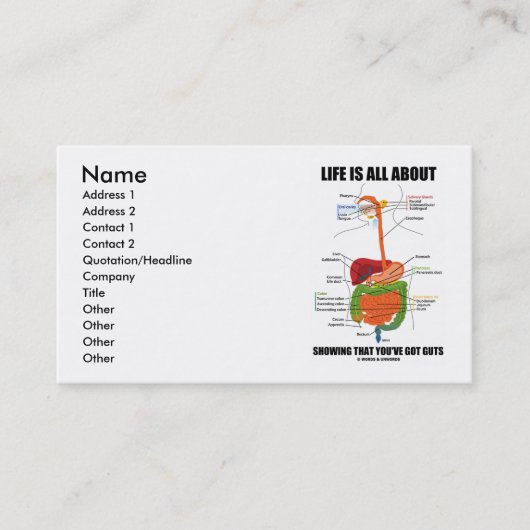 Het leven draait om het tonen dat je een gast hebt visitekaartje (Voorkant)