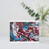 Het leven en de dood. Graffiti op de getextureerde Briefkaart (Staand voorkant)