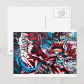Het leven en de dood. Graffiti op de getextureerde Briefkaart (Voorkant / Achterkant)