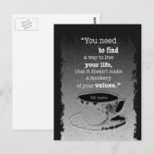 Het leven en de Waarden, geïllustreerd de citaat v Briefkaart (Voorkant / Achterkant)