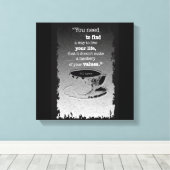 Het leven en de Waarden, geïllustreerd de citaat v Canvas Afdruk (Insitu (Houten vloer))