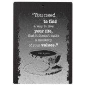 Het leven en de Waarden, geïllustreerd de citaat v Klembord (Achterkant)