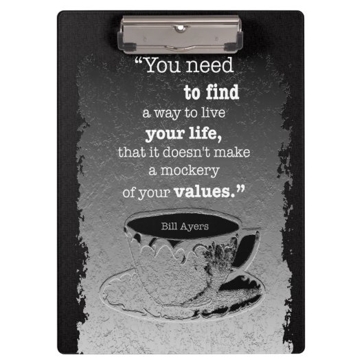 Het leven en de Waarden, geïllustreerd de citaat v Klembord (Voorkant)