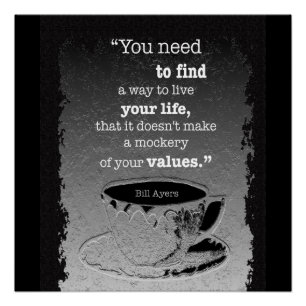 Het leven en de Waarden, geïllustreerd de citaat v Poster