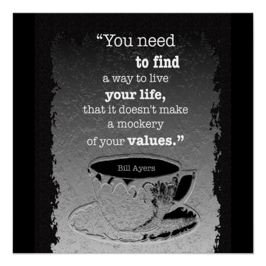 Het leven en de Waarden, geïllustreerd de citaat v Poster (Voorkant)