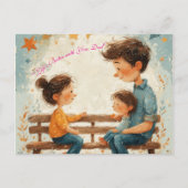 "Het leven gaat beter met je, papa." Briefkaart (Voorkant)