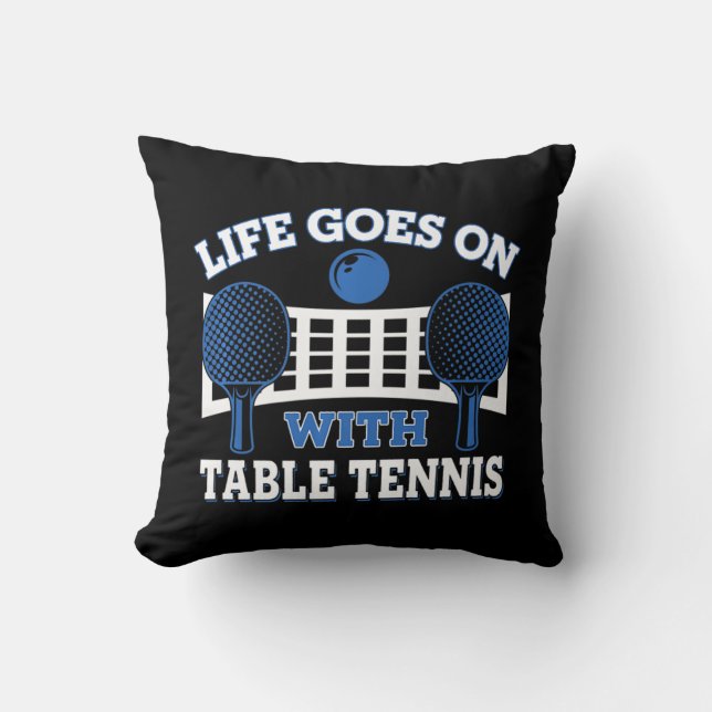 Het  leven gaat door met Tennis Ball Game P Kussen (Voorkant)